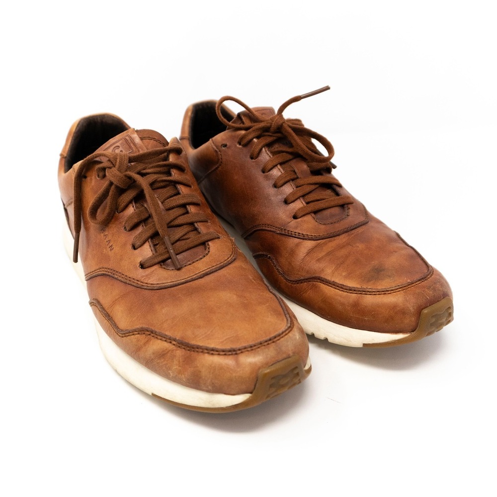 Cole Haan Cognac British Tan Leather Sneakers Preppy Business Casual Men's 9